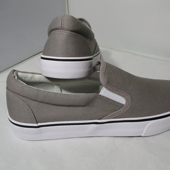 NEW Emma Comfy Gray & White Ladies Womens Canvas Casual Slip-On Shoes Size 10 - Picture 7 of 8